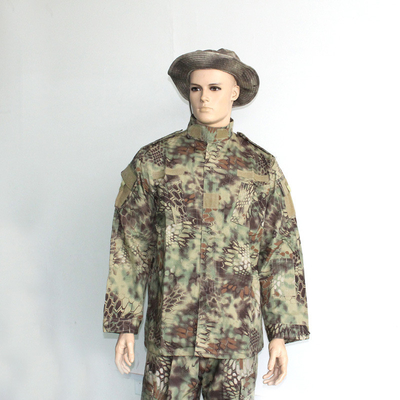 Green Python 65% Polyester Camo Army Uniform Anti UV Woven Fabric Army ACU Uniform