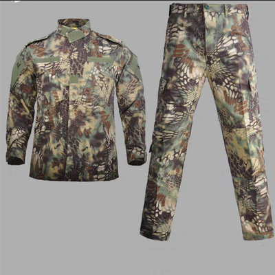 Green Python 65% Polyester Camo Army Uniform Anti UV Woven Fabric Army ACU Uniform